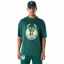 T-shirt à manches courtes homme New Era NBA PANEL OS Milwaukee Bucks Vert clair Blanc