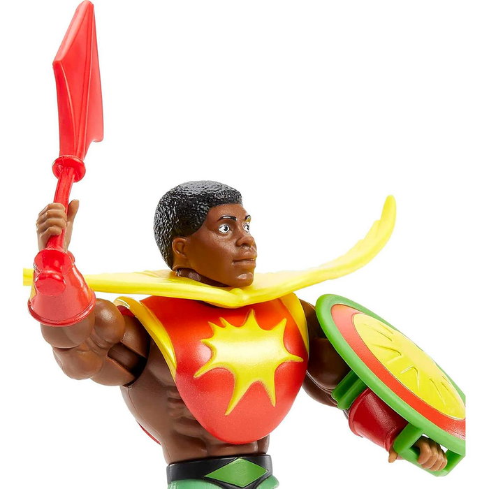 Mattel Masters Of The Universe Figurine Sun-Man Articulée avec Minicomic 16 Points d'Articulation - Emballage Style Classique