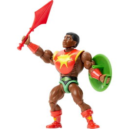 Mattel Masters Of The Universe Figurine Sun-Man Articulée avec Minicomic 16 Points d'Articulation - Emballage Style Classique