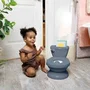 Ingenuity Summer My Size Potty Pro - Pot enfant d'apprentissage de la propreté avec réducteur, chasse d'eau musicale et rangement lingette intégré - Bleu