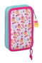 Safta Plumier Double Poche 28 Pièces The Bellies 12,5x19,5x4 cm pour 3 Ans, Polyester, Blanc, Turquoise, Mauve