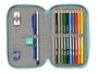 Safta Plumier Double Poche 28 Pièces The Bellies 12,5x19,5x4 cm pour 3 Ans, Polyester, Blanc, Turquoise, Mauve