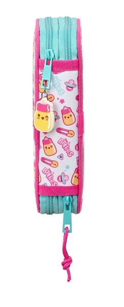 Safta Plumier Double Poche 28 Pièces The Bellies 12,5x19,5x4 cm pour 3 Ans, Polyester, Blanc, Turquoise, Mauve