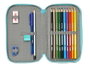 Safta Plumier Double Poche 28 Pièces The Bellies 12,5x19,5x4 cm pour 3 Ans, Polyester, Blanc, Turquoise, Mauve