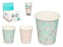 Arte Regal Set 12 Verres Papier 240 ml Motif Losanges Assortis 7.4 x 14.5 x 7.4 cm (Set de 24)