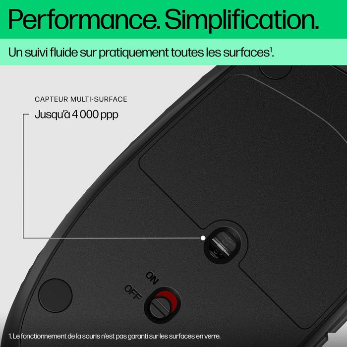 HP Souris Bluetooth 420 sans fil programmable avec molette quadridirectionnelle et 6 boutons personnalisables - Connexion à 3 appareils