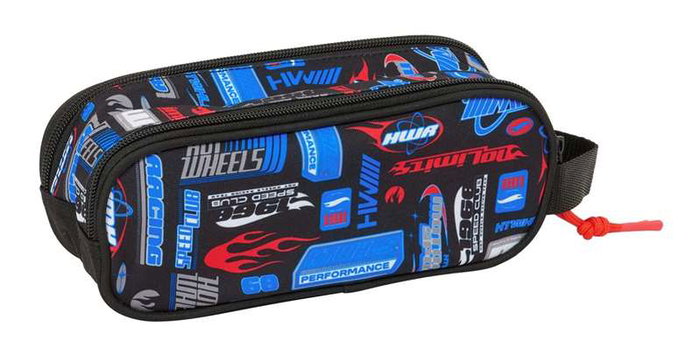 Safta Portatodo Double pour Voitures Hot Wheels - Boîte de Rangement Doublé 21x8x6 cm, Acier, pour Enfants 3 Ans et Plus
