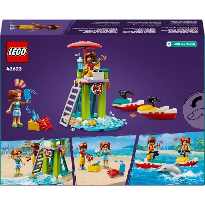 Lego Friends 42623 Le Jet-ski de la Plage - Jeu Éducatif pour Enfants avec Mini-poupées et Accessoires