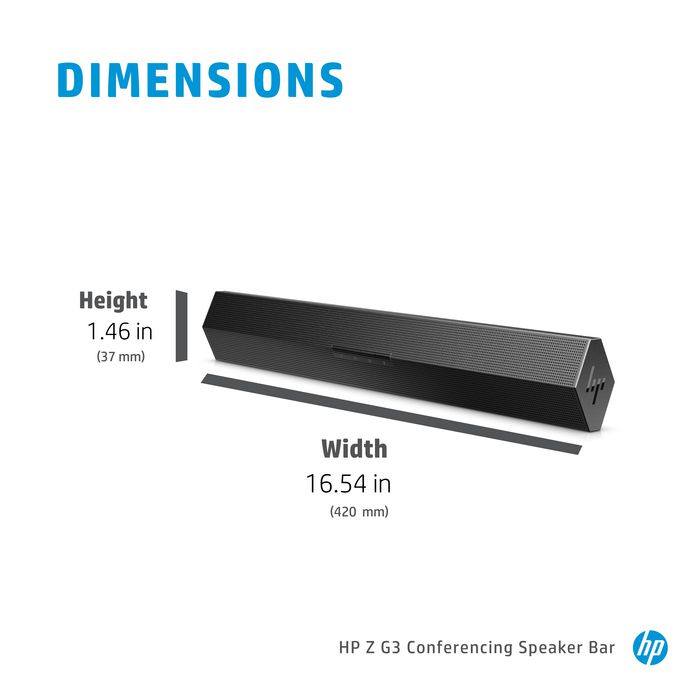 HP Barre de haut-parleurs de conférence Z G3 - Système audio pour visioconférence et appels, son clair et riche
