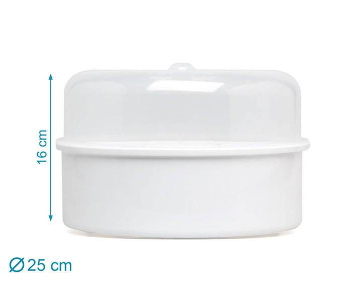 KioKids Stérilisateur pour Micro-ondes avec Pince, pour Biberons et Accessoires Bébé - Capacité Multiple, Rapide 5-8 min, Blanc