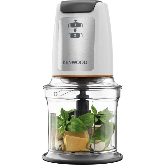 Kenwood CHP61.100WH Mini-hachoir 500 W - 0.8 L - 4 lames en acier inoxydable - Blanc - Découvrez EASY CHOP pour vos préparations culinaires Kenwood CHP61.100WH Mini-hachoir 500 W - 0.8 L - 4 lames en acier inoxydable - Blanc - Découvrez EASY CHOP pour vos préparations culinaires