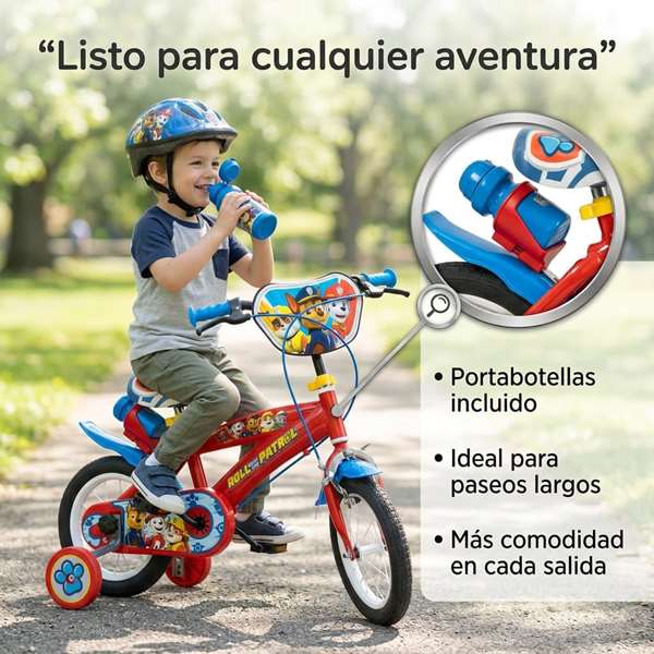 Paw Patrol - Bicicleta 12" pour enfant de 3 à 5 ans - Vélo fille ou garçon avec roues de 12 pouces - Rouge