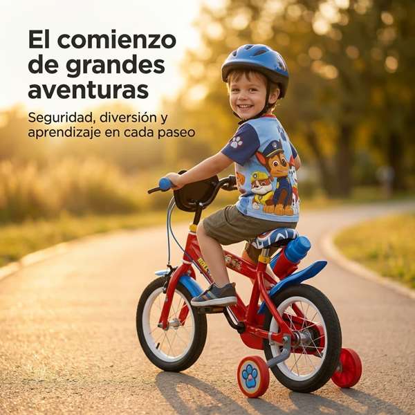 Paw Patrol - Bicicleta 12" pour enfant de 3 à 5 ans - Vélo fille ou garçon avec roues de 12 pouces - Rouge