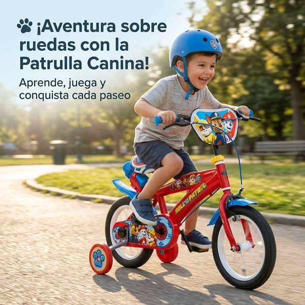 Paw Patrol - Bicicleta 12" pour enfant de 3 à 5 ans - Vélo fille ou garçon avec roues de 12 pouces - Rouge