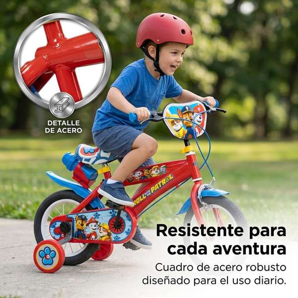 Paw Patrol - Bicicleta 12" pour enfant de 3 à 5 ans - Vélo fille ou garçon avec roues de 12 pouces - Rouge