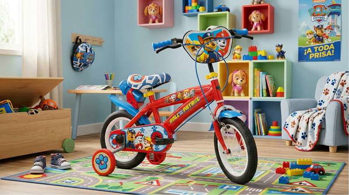 Paw Patrol - Bicicleta 12" pour enfant de 3 à 5 ans - Vélo fille ou garçon avec roues de 12 pouces - Rouge