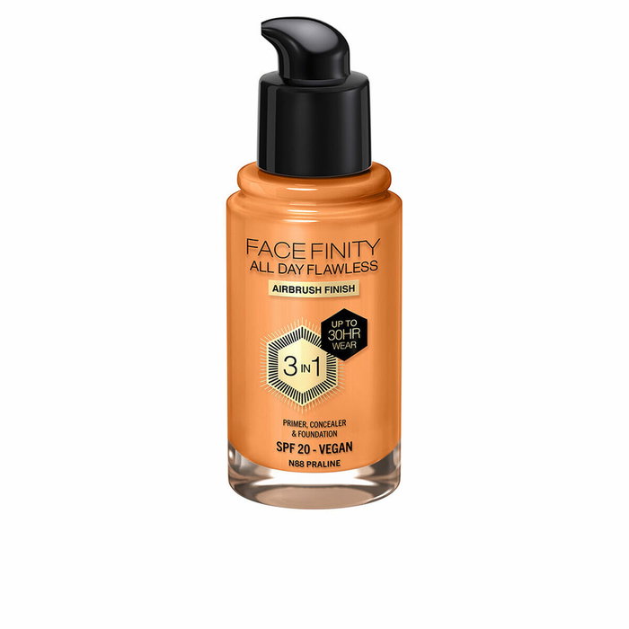 Max Factor FACEFINITY ALL DAY FLAWLESS 3 EN 1 base de maquillage 88-praliné Max Factor FACEFINITY ALL DAY FLAWLESS 3 EN 1 base de maquillage 88-praliné