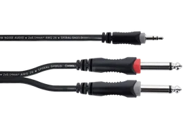 CORDIAL Câble adaptateur en Y EY 3 WPP minijack 3,5 mm vers 2 jack 6,3 mm, 3 m