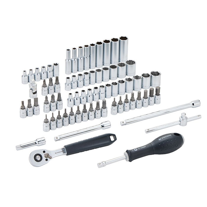 Facom Jeu de clés à cliquet, douilles et accessoires 1/4 pouce, 72 pièces Facom Jeu de clés à cliquet, douilles et accessoires 1/4 pouce, 72 pièces