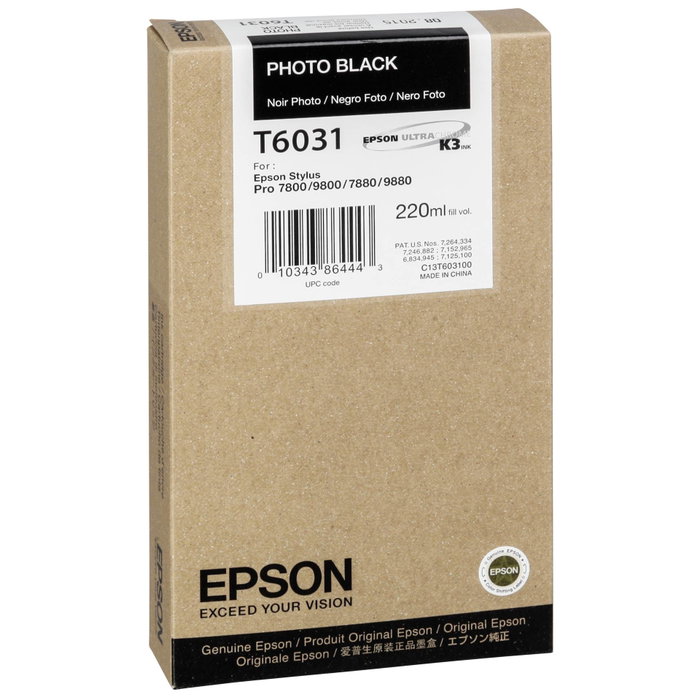 Epson Cartouche d'encre UltraChrome K3™ Photo Black 220 ml pour Stylus Pro 7880/9880