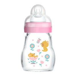 MAM Biberon Anti-Colique en Silicone Feel Good, Tétine Anatomique Large, 0+ Mois, 170 ml, Rose
