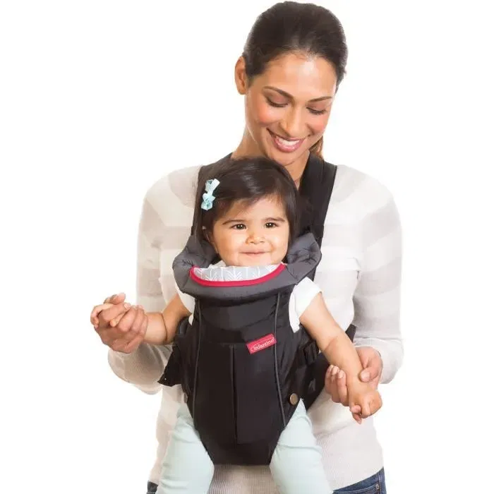 Infantino Swift Porte-Bébé Érgonomique Noir/Bleu - Pour Bébé de 0 à 24 Mois Jusqu'à 11 kg