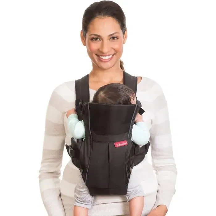 Infantino Swift Porte-Bébé Érgonomique Noir/Bleu - Pour Bébé de 0 à 24 Mois Jusqu'à 11 kg