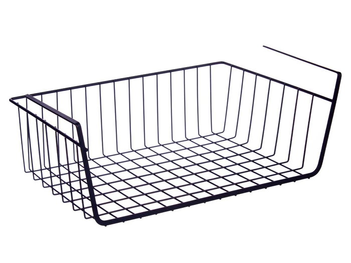 Kinvara Support en Métal Noir avec Panier 40 x 25,5 x 14 cm (Set de 12)