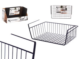 Kinvara Support en Métal Noir avec Panier 40 x 25,5 x 14 cm (Set de 12)