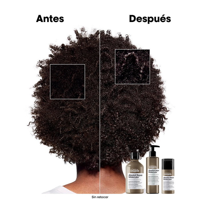 L'Oréal Professionnel Paris ABSOLUT REPAIR MOLECULAR Shampooing Professionnel Sans Sulfate Recharge Cheveux Abîmés 500 ml