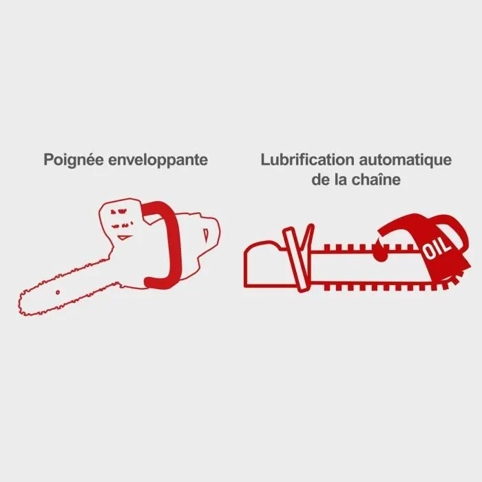 Scheppach Tronçonneuse thermique PCS38 38cc 35cm avec moteur 2-temps 1.8CV, frein de chaîne, système anti-vibrations et démarrage Easy Start pour coupe et élagage