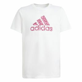 T shirt à manches courtes Enfant Adidas G Animal Blanc