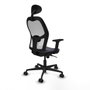 Piqueras y Crespo 2D036N1 Chaise de Bureau avec Appui-tête Gris foncé