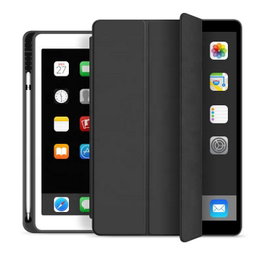 eSTUFF Coque iPad 9.7 2018/2017 SEATTLE avec emplacement Apple Pencil - Noir