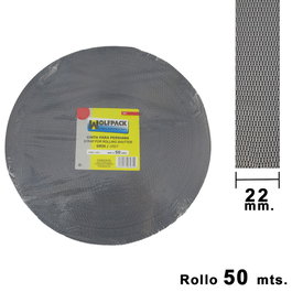 WOLFPACK LINEA PROFESIONAL Sangle volet grise 22 mm, rouleau de 50 mètres