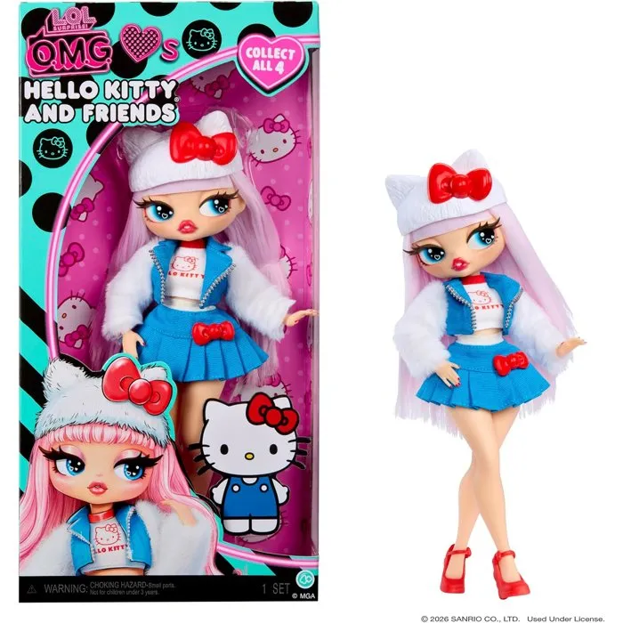 L.O.L. Surprise! O.M.G. Hello Kitty and Friends - Hello Kitty, poupée articulée de 24 cm