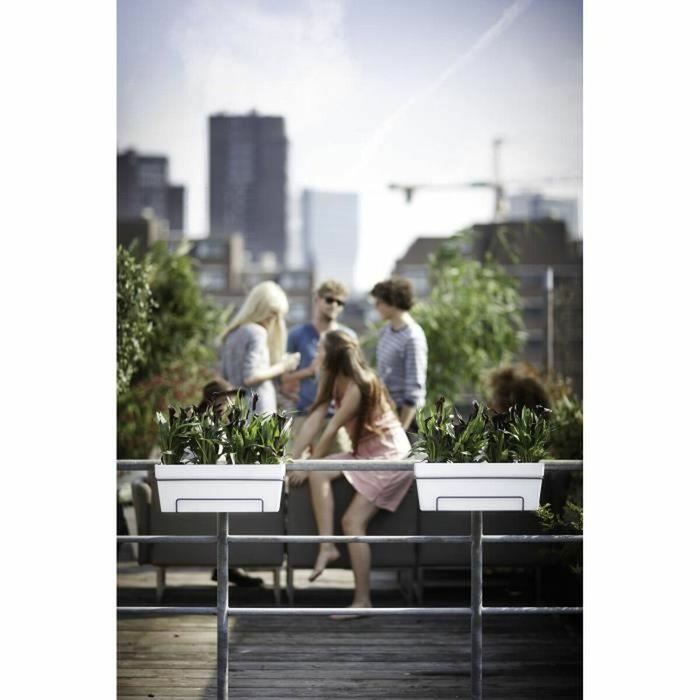 Elho Loft Urban Balconnière Allin1 Blanc, L 49 x B 27 x H 21 cm