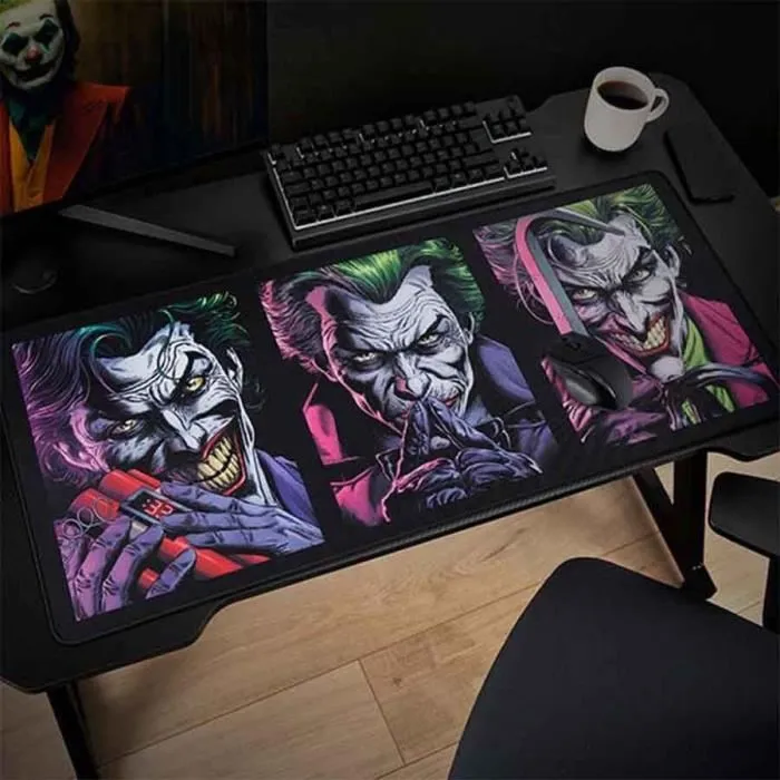SUBSONIC Tapis de souris gaming XXL Joker (DC Comics) 90 x 40 cm - Impression haute qualité, base en caoutchouc antidérapante, bords cousus