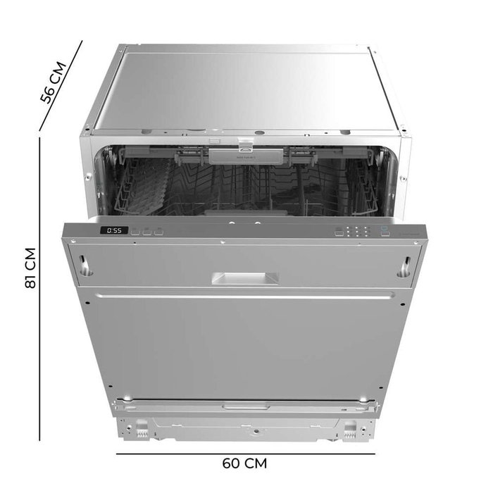 Cecotec Lave-vaisselle intégrable 60 cm Bolero Aguazero 6500 Full-BI 15 couverts acier
