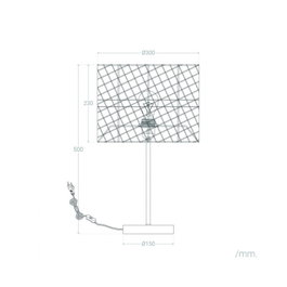 Lampe de table Porbandar en rotin et métal noir avec douille E27 SKD-T1020