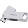 PNY DUO LINK Clé USB 3.2 Type-C et Type-A 256 Go - Double connecteur pour mobiles et PC - Vitesse jusqu'à 200 Mo/s - Compatible PC, Mac et Android