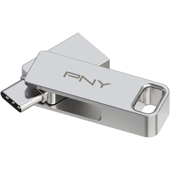 PNY DUO LINK Clé USB 3.2 Type-C et Type-A 256 Go - Double connecteur pour mobiles et PC - Vitesse jusqu'à 200 Mo/s - Compatible PC, Mac et Android
