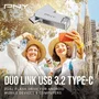 PNY DUO LINK Clé USB 3.2 Type-C et Type-A 256 Go - Double connecteur pour mobiles et PC - Vitesse jusqu'à 200 Mo/s - Compatible PC, Mac et Android