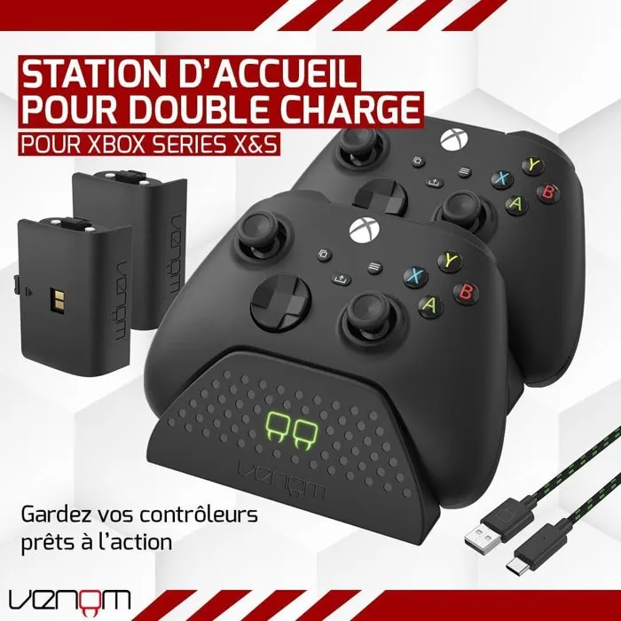 Venom Station de charge double pour manettes Xbox Series X|S & One - Noir Venom Station de charge double pour manettes Xbox Series X|S & One - Noir