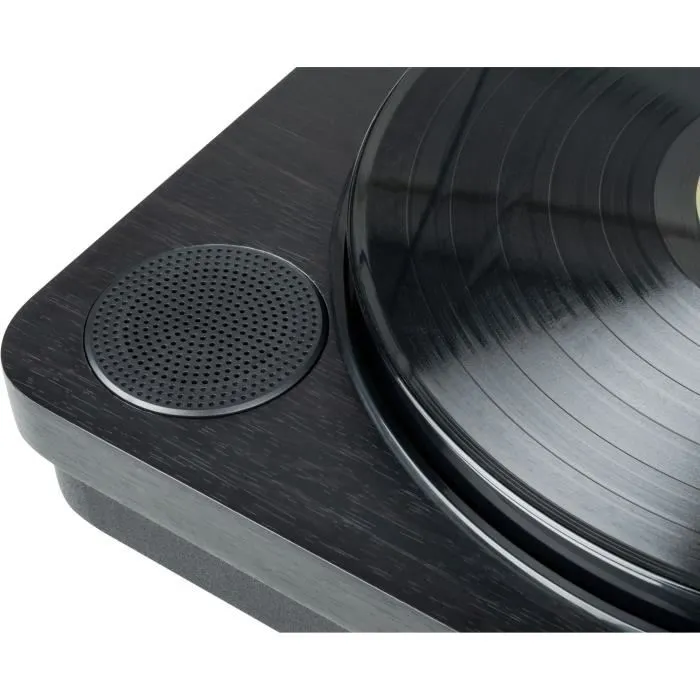 Thomson TT650BT - Platine vinyle Bluetooth avec enregistrement USB, 2 haut-parleurs intégrés, 3 vitesses, lecteur MP3 - Noir Thomson TT650BT - Platine vinyle Bluetooth avec enregistrement USB, 2 haut-parleurs intégrés, 3 vitesses, lecteur MP3 - Noir