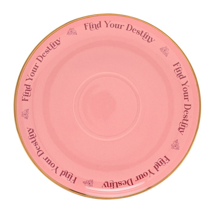 WIDDOP & CO Jeu de tasse et soucoupe Rapunzel Princesas Disney - Thème cheveux longs, suivez votre cœur - Doré et pastel