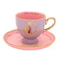WIDDOP & CO Jeu de tasse et soucoupe Rapunzel Princesas Disney - Thème cheveux longs, suivez votre cœur - Doré et pastel