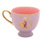 WIDDOP & CO Jeu de tasse et soucoupe Rapunzel Princesas Disney - Thème cheveux longs, suivez votre cœur - Doré et pastel