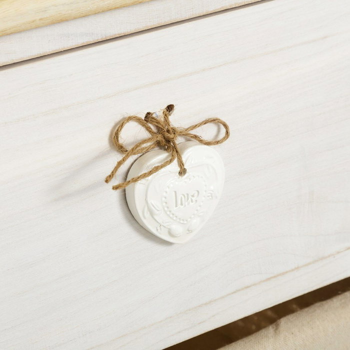 BigBuy Home Caisson à Tiroirs SWEET HEART Crème Naturel BigBuy Home Caisson à Tiroirs SWEET HEART Crème Naturel