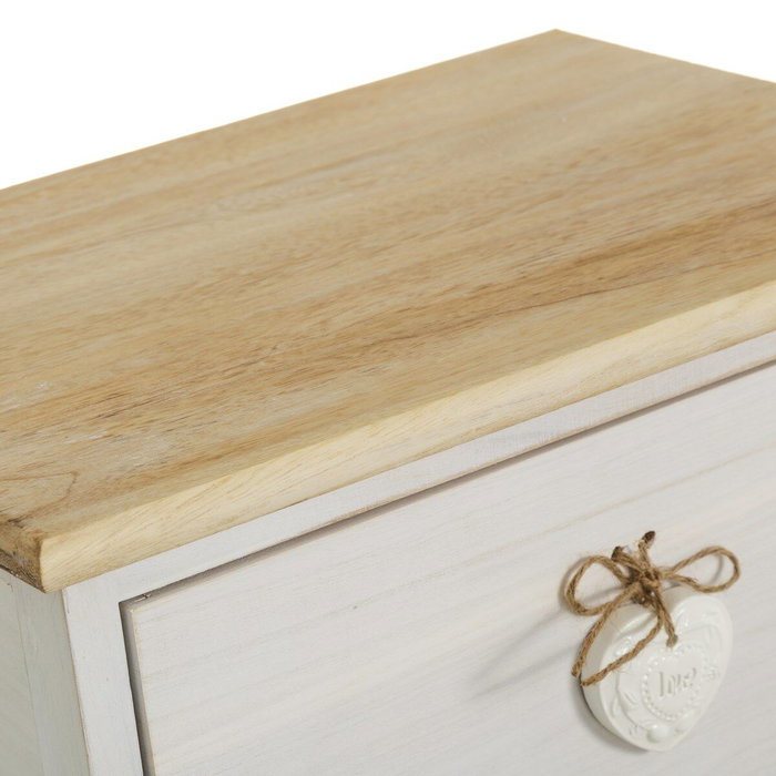 BigBuy Home Caisson à Tiroirs SWEET HEART Crème Naturel BigBuy Home Caisson à Tiroirs SWEET HEART Crème Naturel